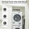 imageJUNNUJ 20 Amp Power Strip Surge Protector 4800J Heavy Duty 8 Outlet Metal Multi Angle Mount 20A Garage Power Strip Shop 620R TSlot 520P Plug 12 Gauge Extension Cord 6ft for Appliance6 FT