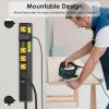imageJUNNUJ Heavy Duty 20 Amp Power Strip 4800J High Amp Surge Protector 6 Outlet 20A Power Strips Workshop Industrial Outlets Wide Spaced 620R TSlot with Circuit Breaker 12 Gauge Extension Cord 6ftYellow