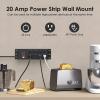 imageJUNNUJ Heavy Duty 20 Amp Surge Protector 4800J Garage Metal 8 Outlets 12 Gauge High Amp 520P Adapter 620R TSlot Shop Industrial Outlets 6 FT Extension Cord Commercial for Appliance