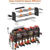 imageJUNNUJ Large Pegboard Power Tool Organizer with Charging Station 8 Drills Driver and Tools Battery Holder Wall Mount with 8 Outlet Power Strip Black 3Layer Shop Garage Storage Utility RackBlack