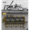 imageJUNNUJ Large Pegboard Power Tool Organizer with Charging Station 8 Drills Driver and Tools Battery Holder Wall Mount with 8 Outlet Power Strip Black 3Layer Shop Garage Storage Utility RackYellow