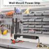 imageJUNNUJ Multi Angle Mount 10 Outlet 20 Amp Power Strip Heavy Duty 2700J Surge Protector Under Desk with Switch 20A Garage Workbench Gaming Outlet Table Wall Mountable 3FT 12AWG Extension Cord3FT