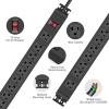 imageJUNNUJ Multi Angle Mount 10 Outlet 20 Amp Power Strip Heavy Duty 2700J Surge Protector Under Desk with Switch 20A Garage Workbench Gaming Outlet Table Wall Mountable 3FT 12AWG Extension Cord6FT