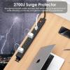 imageJUNNUJ Multi Angle Mount 10 Outlet 20 Amp Power Strip Heavy Duty 2700J Surge Protector Under Desk with Switch 20A Garage Workbench Gaming Outlet Table Wall Mountable 3FT 12AWG Extension Cord3FT