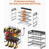 imageJUNNUJ Power Tool Organizer with 10 Outlet Power Strip 4 Layer Wall Mount Drill Holder with Charging Station 4 Drills Storage Shelf Shop Garage Utility Rack BlackStandard
