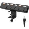 imageDesk Clamp Power Strip Individual Switches JUNNUJ 6 Outlet 800J Surge Protector Clamp Desktop Removable Table Desk Mount Socket Tabletop Edge Station 6FT Power CordBlack