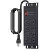 imageJUNNUJ Heavy Duty 20 Amp Surge Protector 4800J Garage Metal 8 Outlets 12 Gauge High Amp 515P Adapter Shop 620R TSlot Industrial Outlet 6 FT Extension Cord Commercial for ApplianceBlack
