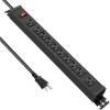 imageJUNNUJ Multi Angle Mount 10 Outlet 20 Amp Power Strip Heavy Duty 2700J Surge Protector Under Desk with Switch 20A Garage Workbench Gaming Outlet Table Wall Mountable 3FT 12AWG Extension Cord10FT
